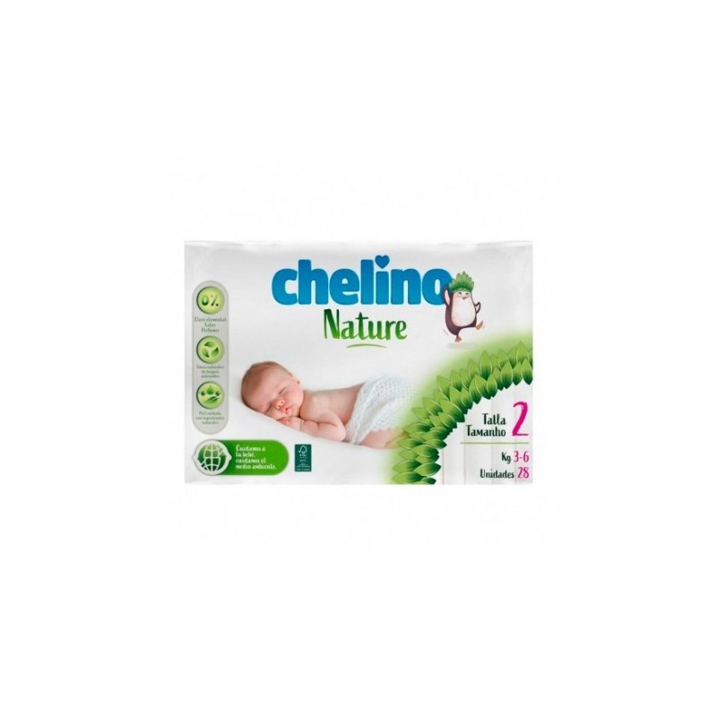 Chelino Nature pañales Talla 2 36 kg 28 Uds