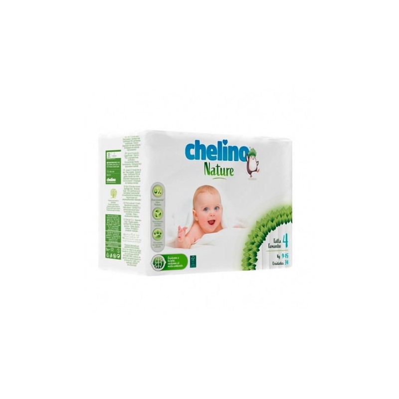 Chelino Nature Pañal Infantil Talla 4 (9-15 kg), 204 Pañales : :  Bebé