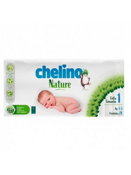 Chelino Nature Pañales Talla 1 1-3kg 28uds