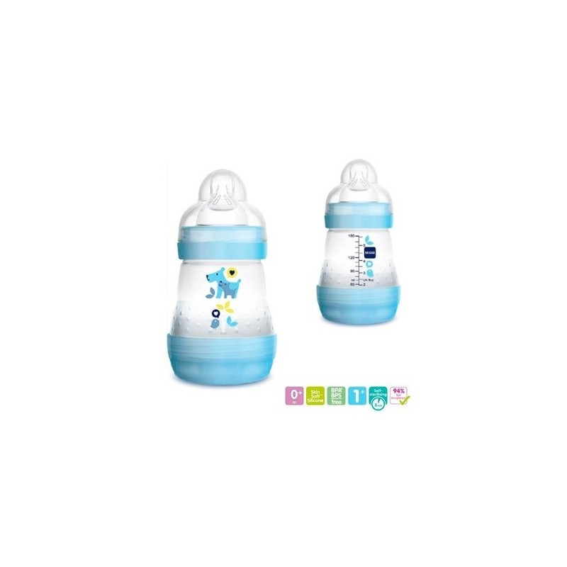 Mam biberón anticólico easy start 160 ml azul 1 ud