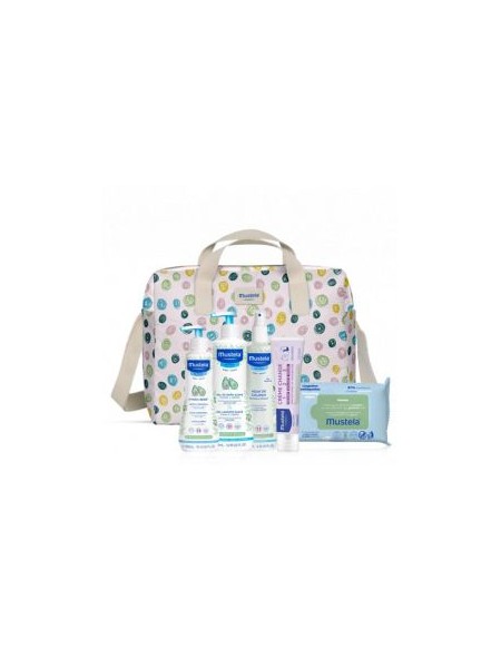 Mustela Bolsa de Paseo Little Moments Lunares 5 Productos de Higiene