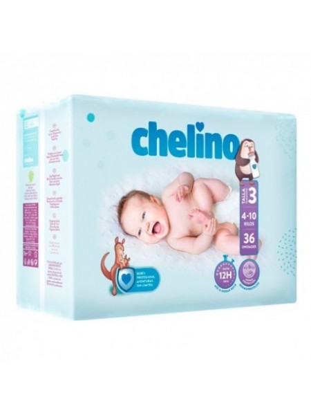 Chelino Pañales 4-10KG (Talla 3) 36 Unidades Fashion & Love